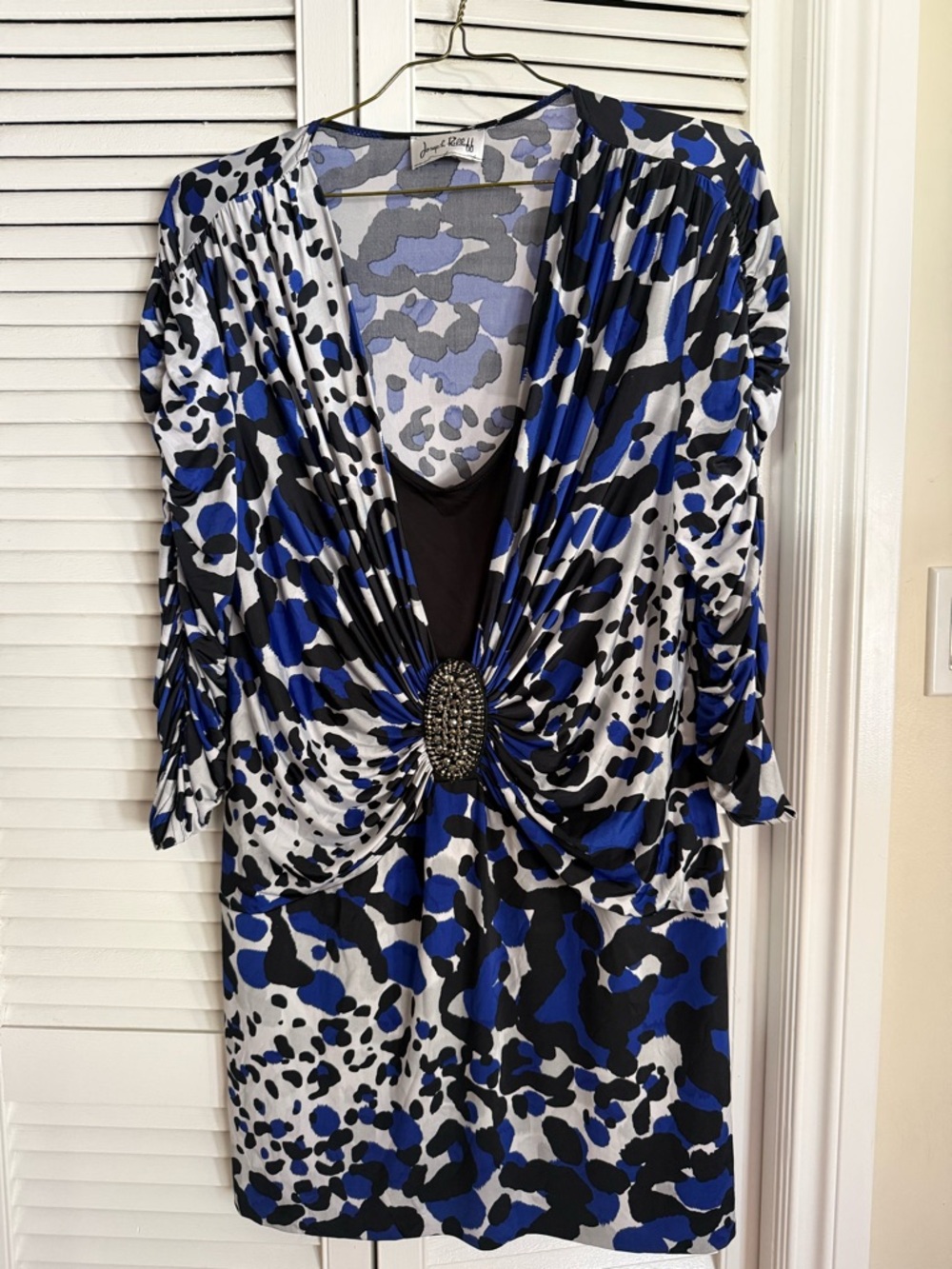 Joseph Ribkoff Blue & Gray Abstract Print Tunic